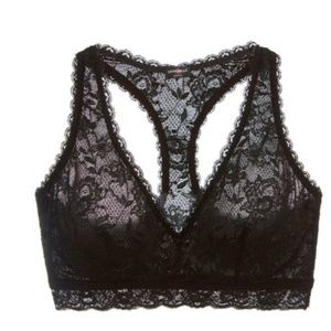 Never Say Never Curvy Racerback Bralette in Black